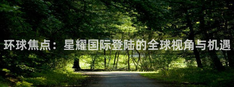 杏宇3注册：环球焦点：星耀国际登陆的全球视角与机遇